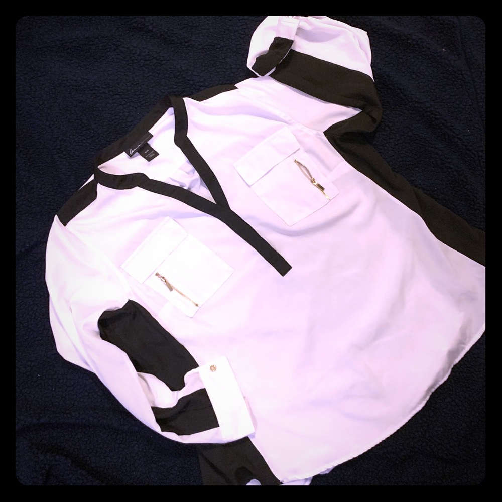 Black and white blouse